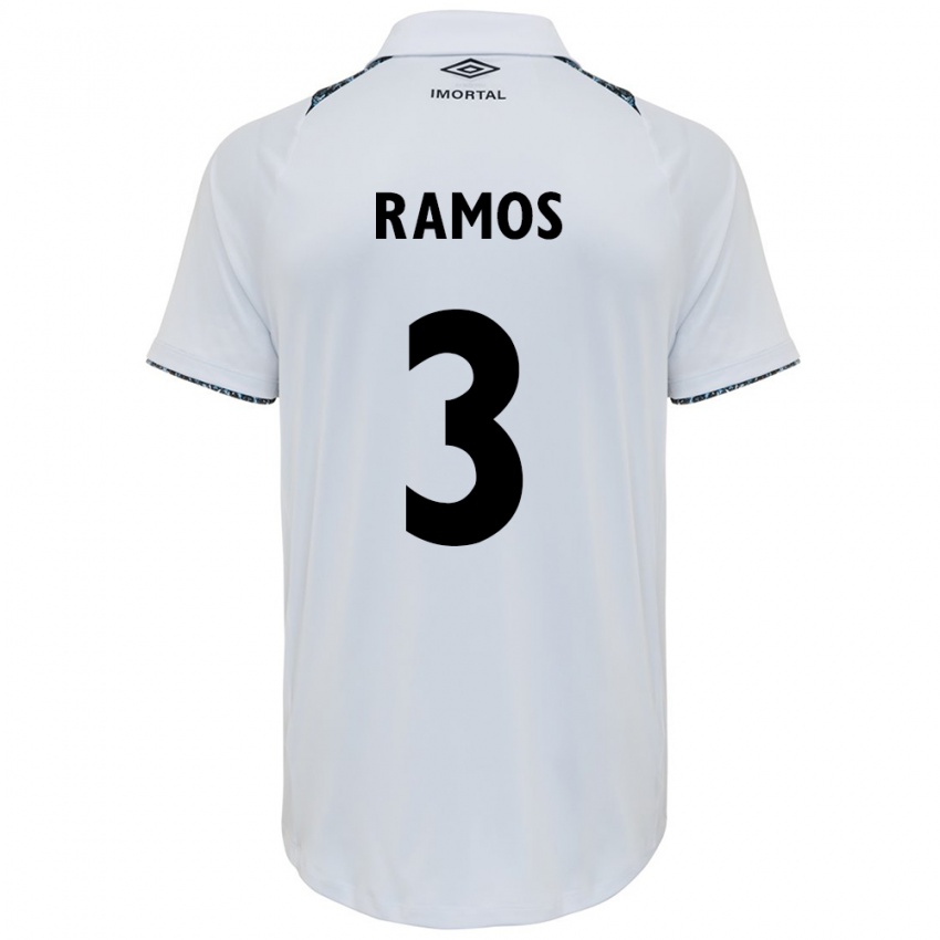 Mænd João Ramos #3 Hvid Blå Udebane Spillertrøjer 2024/25 Trøje T-Shirt