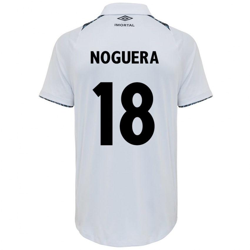 Mænd Freddy Noguera #18 Hvid Blå Udebane Spillertrøjer 2024/25 Trøje T-Shirt