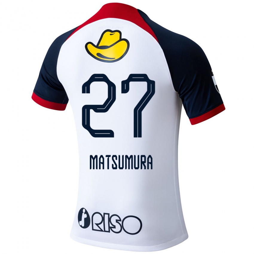 Mænd Yuta Matsumura #27 Hvid Blå Rød Udebane Spillertrøjer 2024/25 Trøje T-Shirt