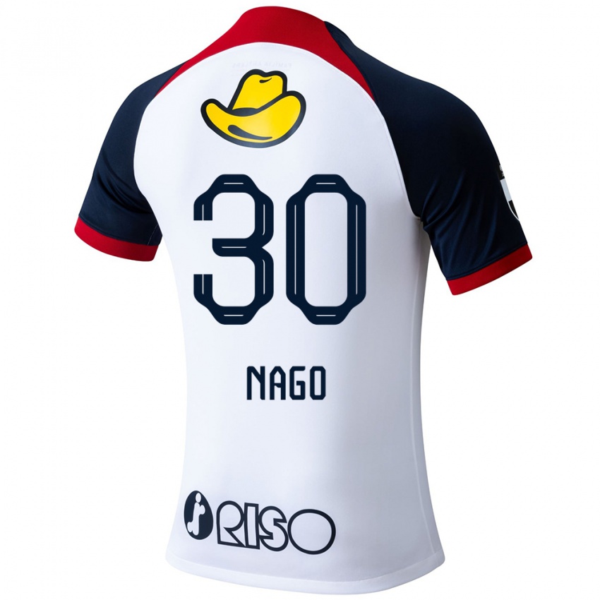 Mænd Shintaro Nago #30 Hvid Blå Rød Udebane Spillertrøjer 2024/25 Trøje T-Shirt