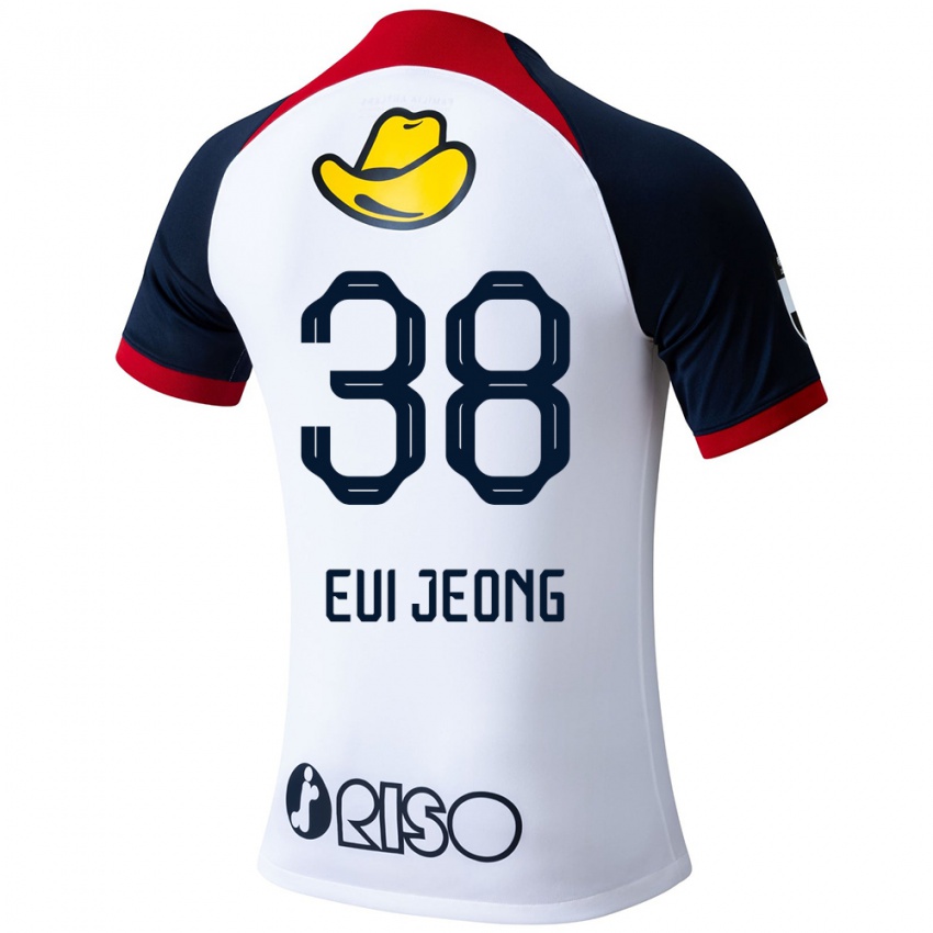 Mænd Eui-Jeong Park #38 Hvid Blå Rød Udebane Spillertrøjer 2024/25 Trøje T-Shirt