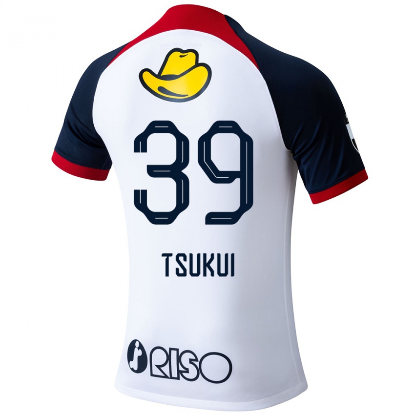 Mænd Keisuke Tsukui #39 Hvid Blå Rød Udebane Spillertrøjer 2024/25 Trøje T-Shirt