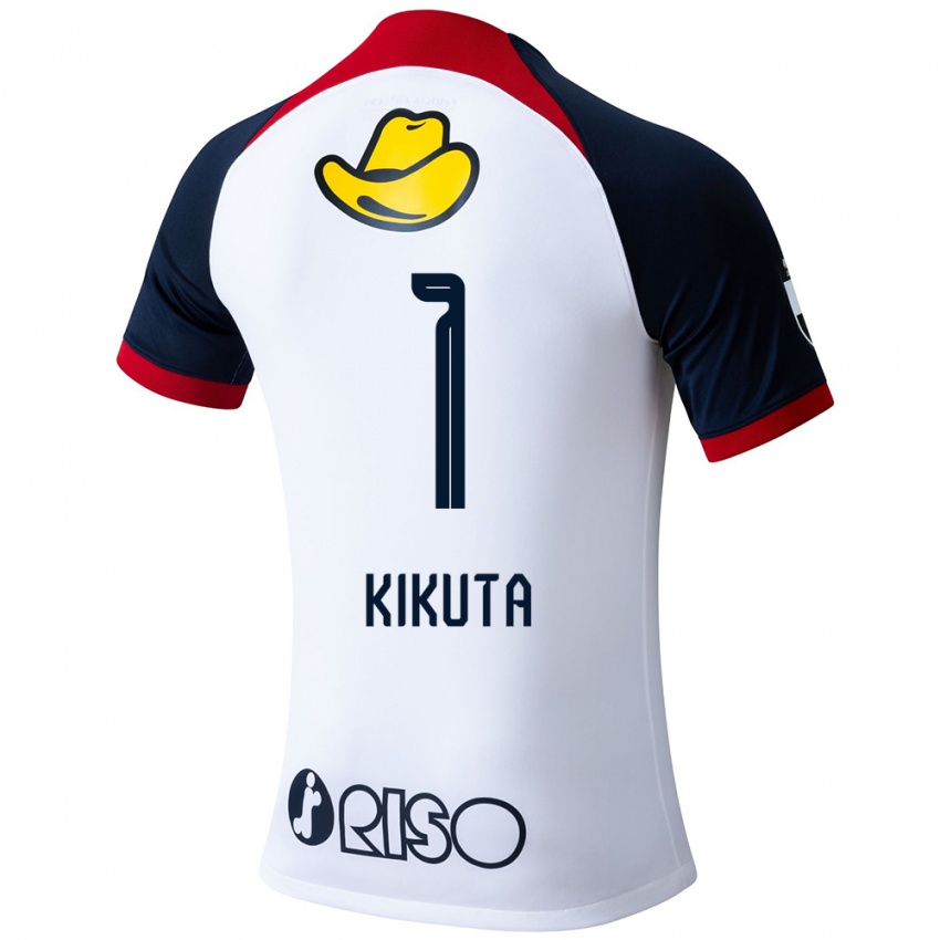 Mænd Shuto Kikuta #1 Hvid Blå Rød Udebane Spillertrøjer 2024/25 Trøje T-Shirt