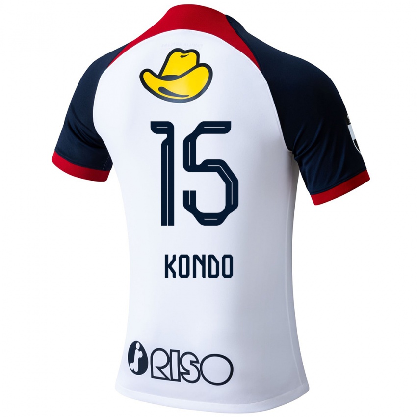 Mænd Daisuke Kondo #15 Hvid Blå Rød Udebane Spillertrøjer 2024/25 Trøje T-Shirt