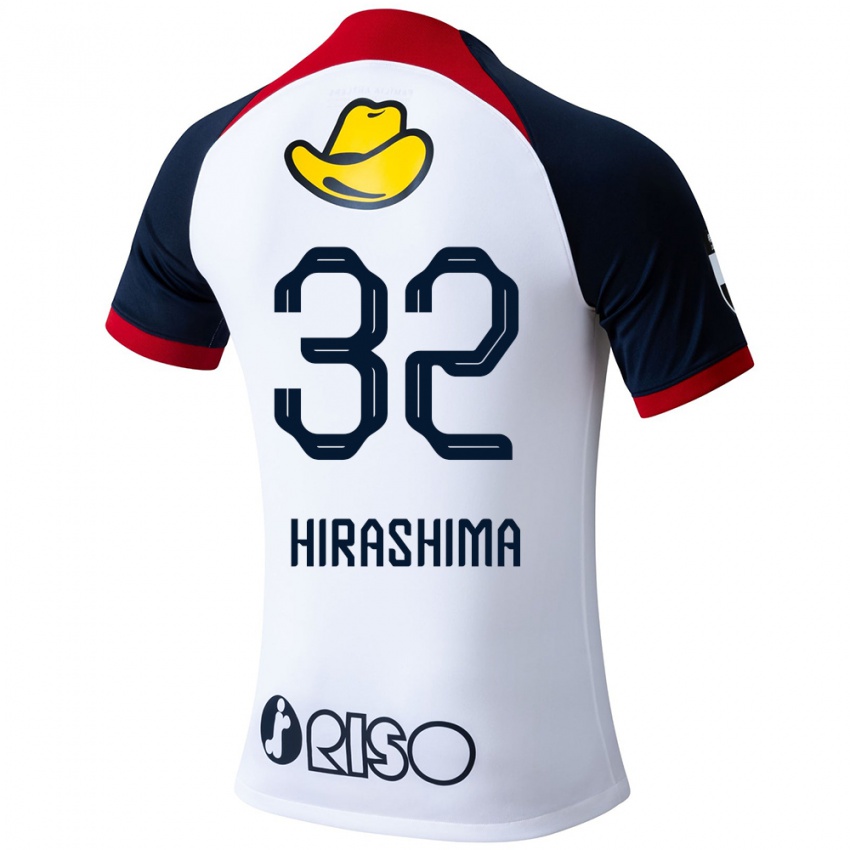 Mænd Daigo Hirashima #32 Hvid Blå Rød Udebane Spillertrøjer 2024/25 Trøje T-Shirt