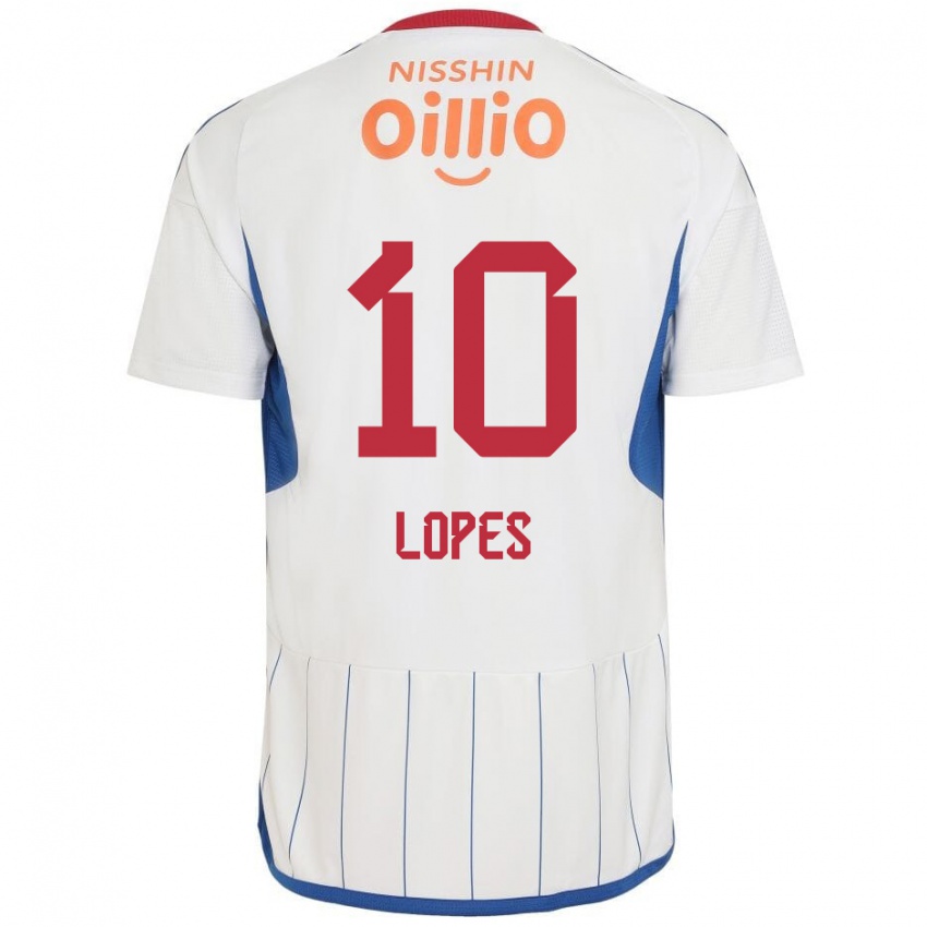 Mænd Anderson Lopes #10 Hvid Blå Rød Udebane Spillertrøjer 2024/25 Trøje T-Shirt