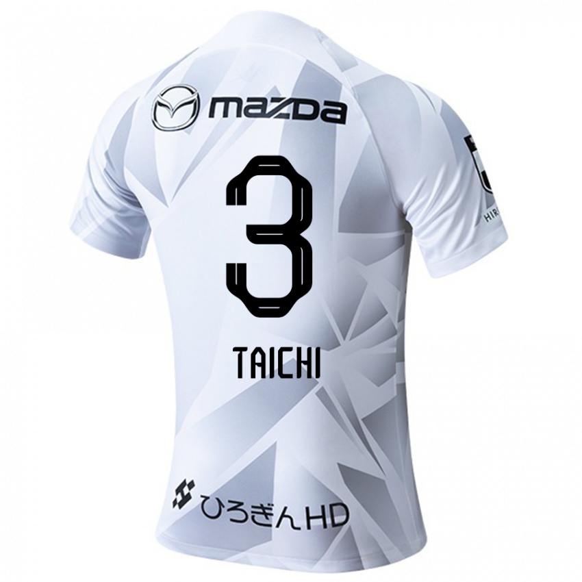 Mænd Taichi Yamasaki #3 Hvid Grå Sort Udebane Spillertrøjer 2024/25 Trøje T-Shirt