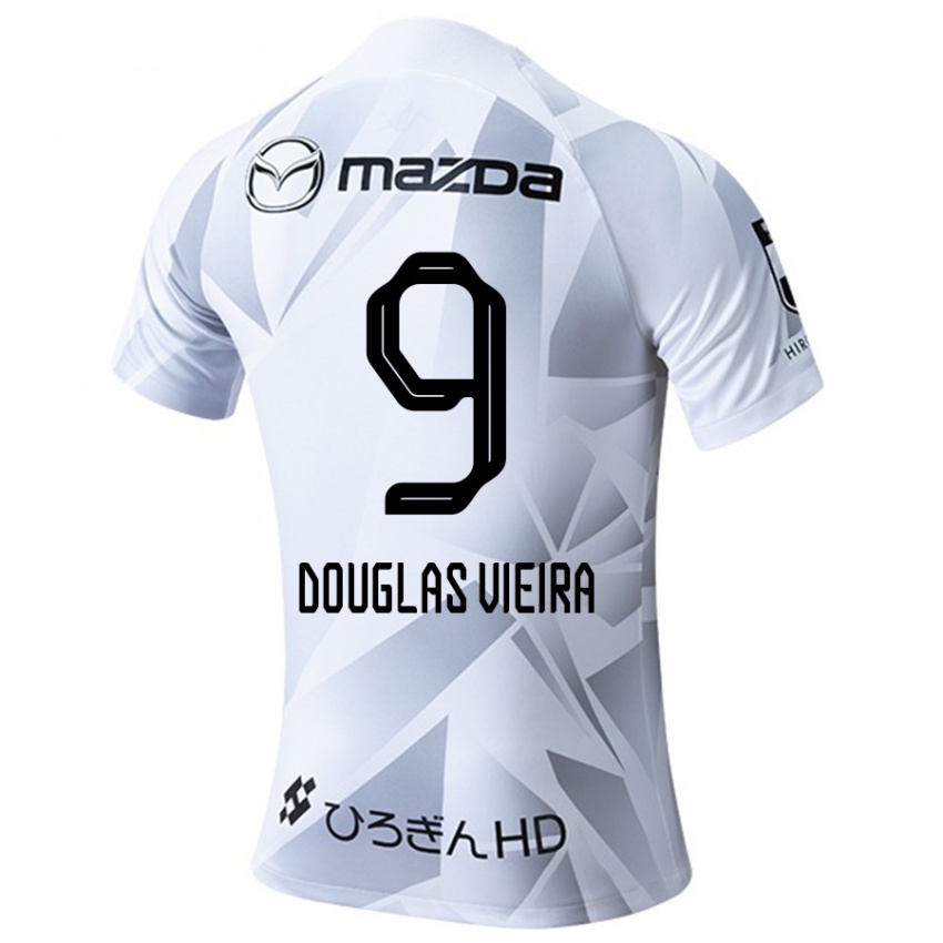 Mænd Douglas Vieira #9 Hvid Grå Sort Udebane Spillertrøjer 2024/25 Trøje T-Shirt