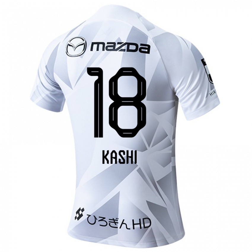 Mænd Yoshifumi Kashiwa #18 Hvid Grå Sort Udebane Spillertrøjer 2024/25 Trøje T-Shirt