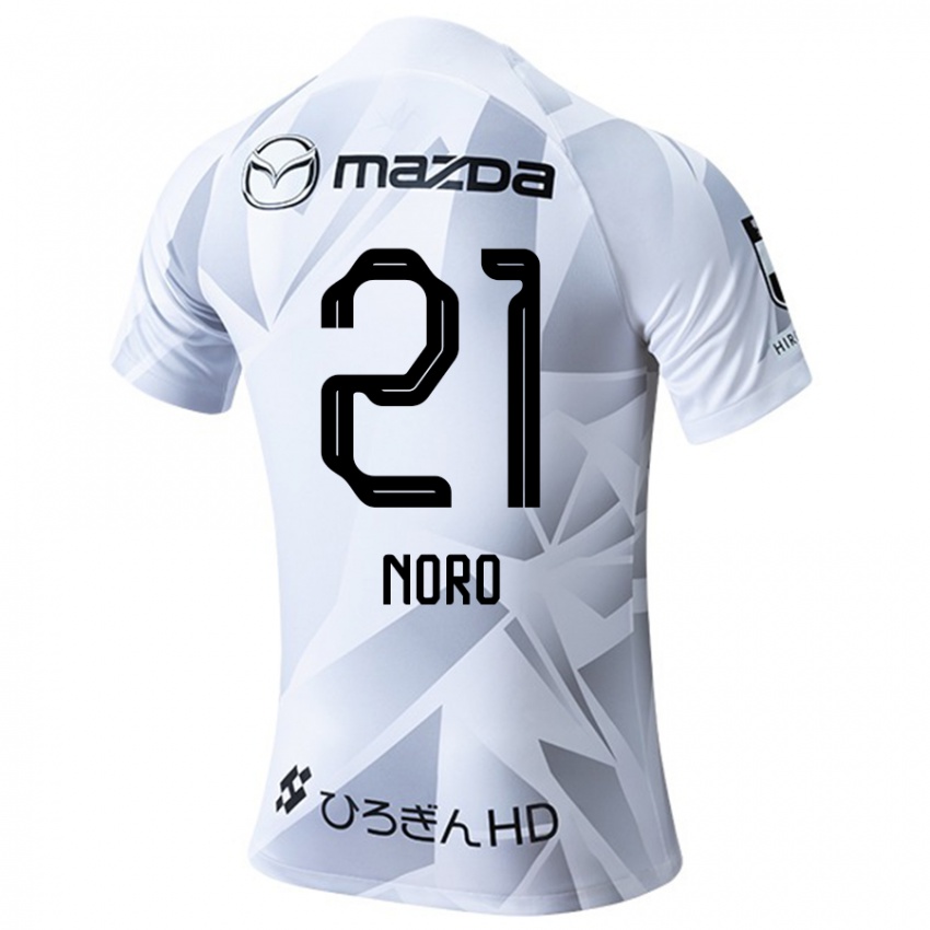 Mænd Kaito Noro #21 Hvid Grå Sort Udebane Spillertrøjer 2024/25 Trøje T-Shirt