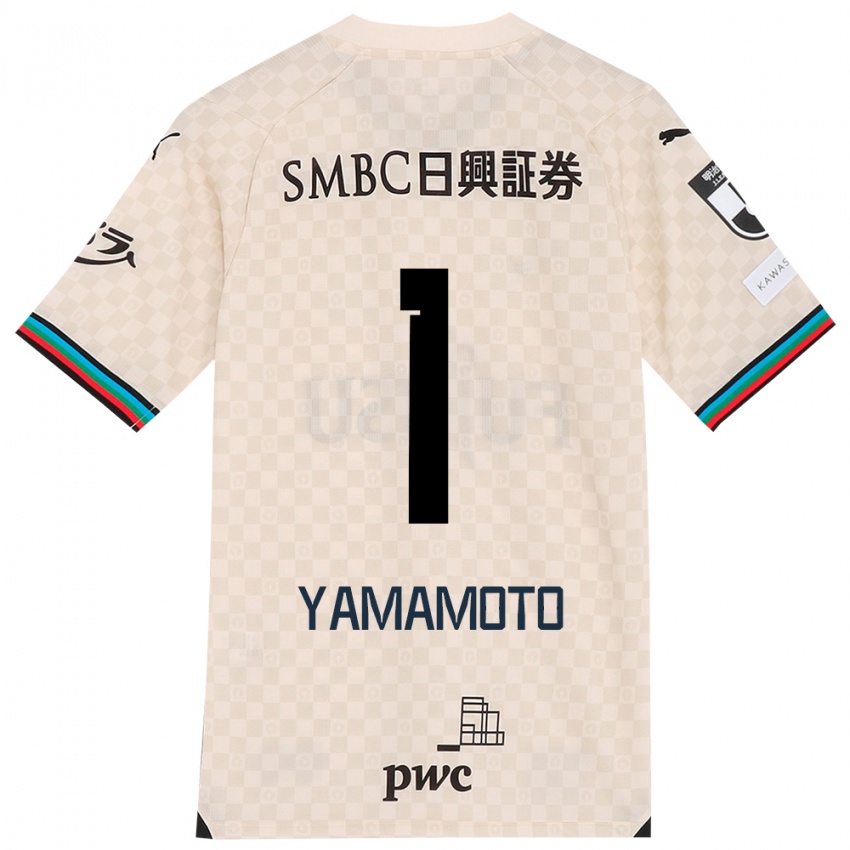 Mænd Kensho Yamamoto #1 Hvid Grå Udebane Spillertrøjer 2024/25 Trøje T-Shirt