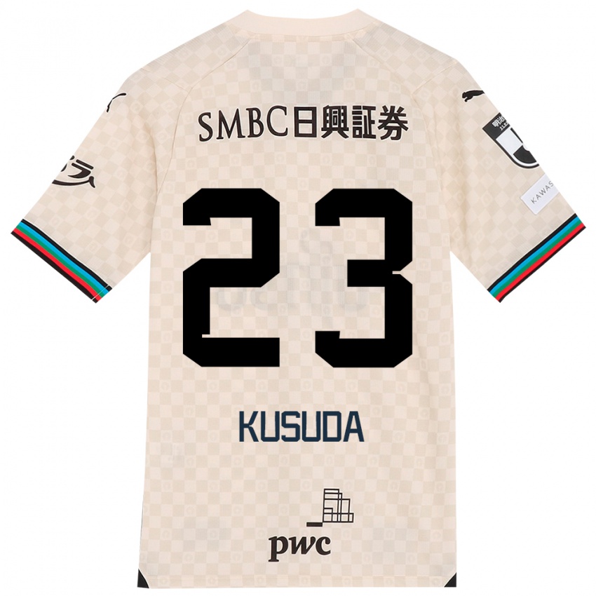 Mænd Haruki Kusuda #23 Hvid Grå Udebane Spillertrøjer 2024/25 Trøje T-Shirt