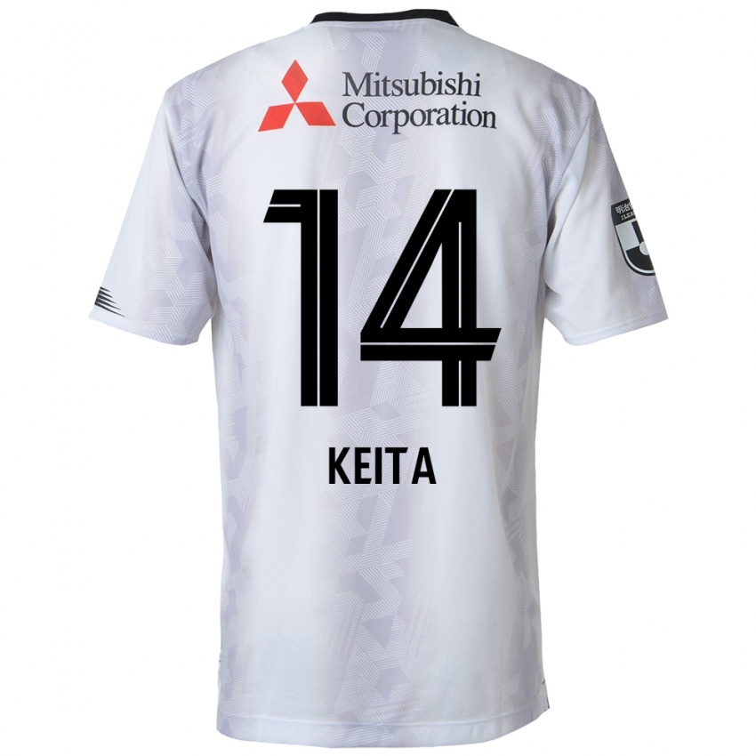 Mænd Keita Yamashita #14 Hvid Sort Udebane Spillertrøjer 2024/25 Trøje T-Shirt