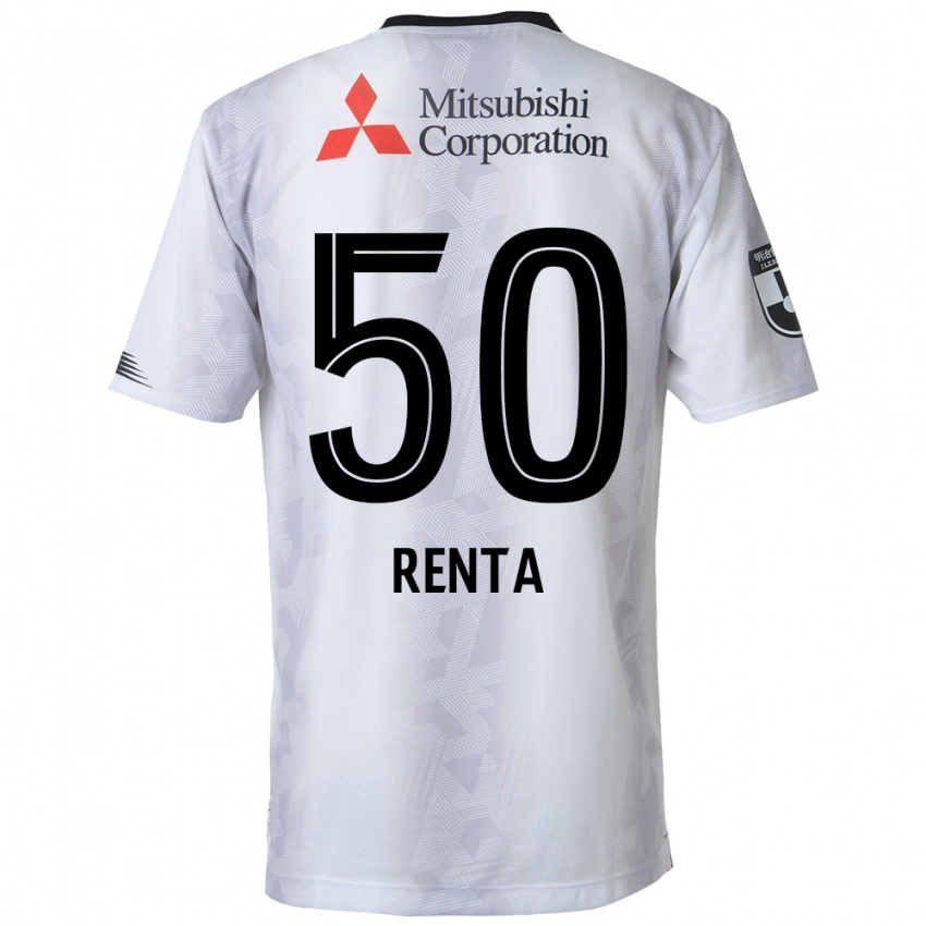 Mænd Renta Higashi #50 Hvid Sort Udebane Spillertrøjer 2024/25 Trøje T-Shirt