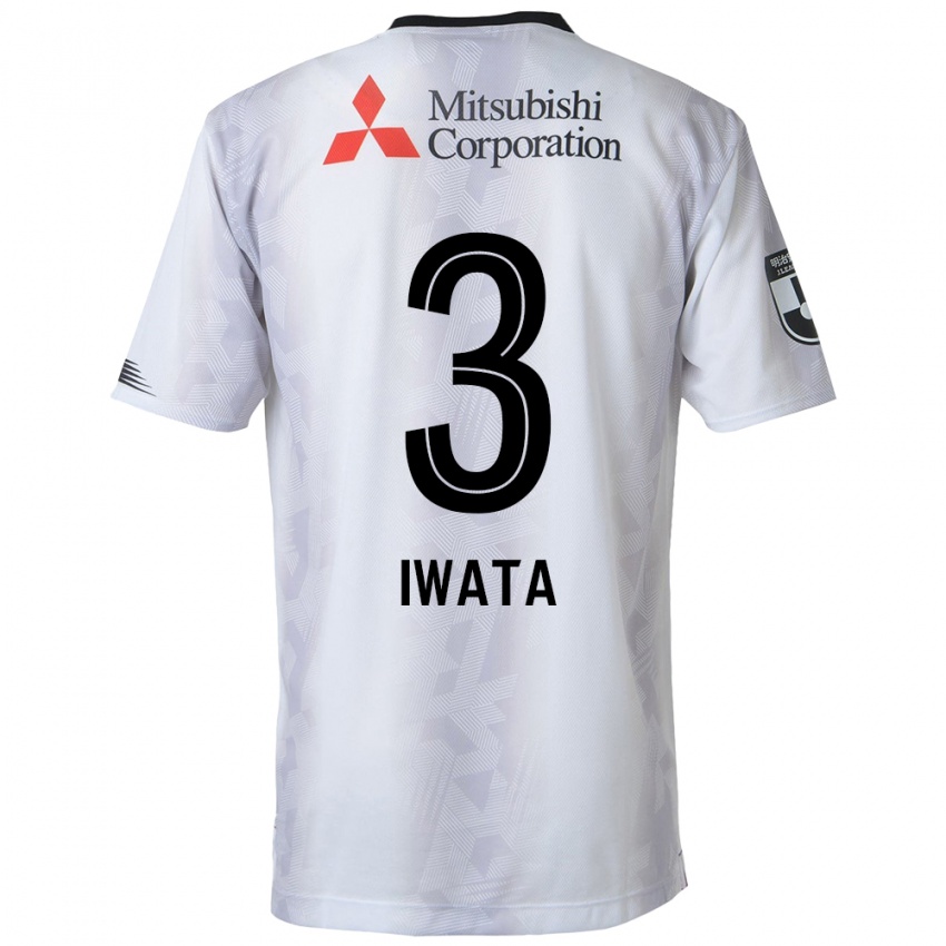 Mænd Yuki Iwata #3 Hvid Sort Udebane Spillertrøjer 2024/25 Trøje T-Shirt