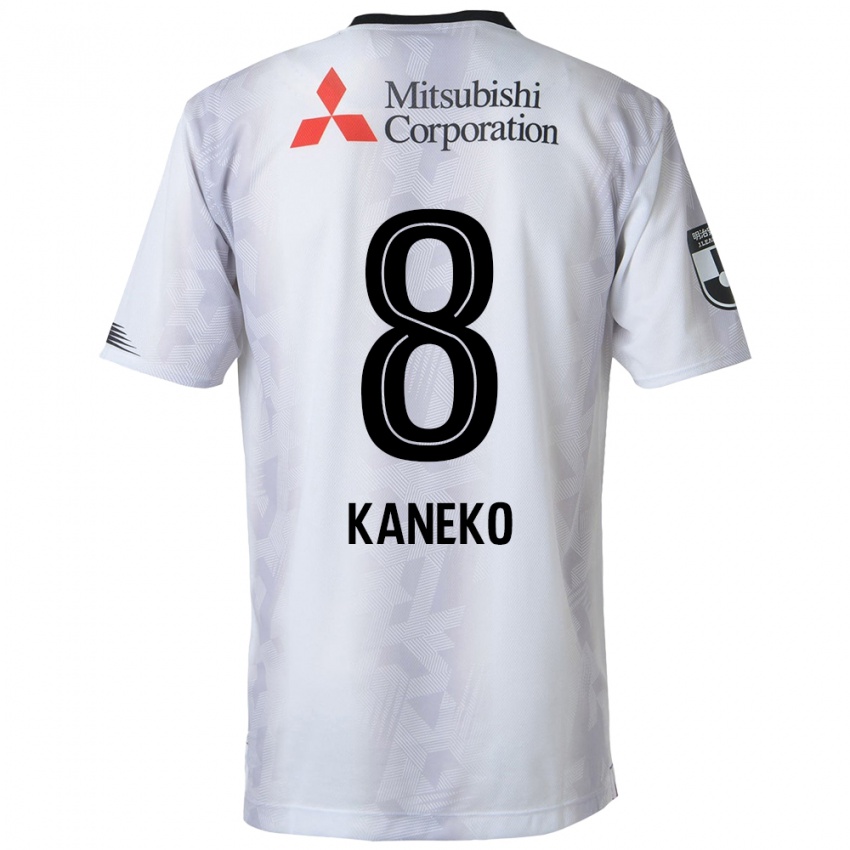 Mænd Shunsuke Kaneko #8 Hvid Sort Udebane Spillertrøjer 2024/25 Trøje T-Shirt