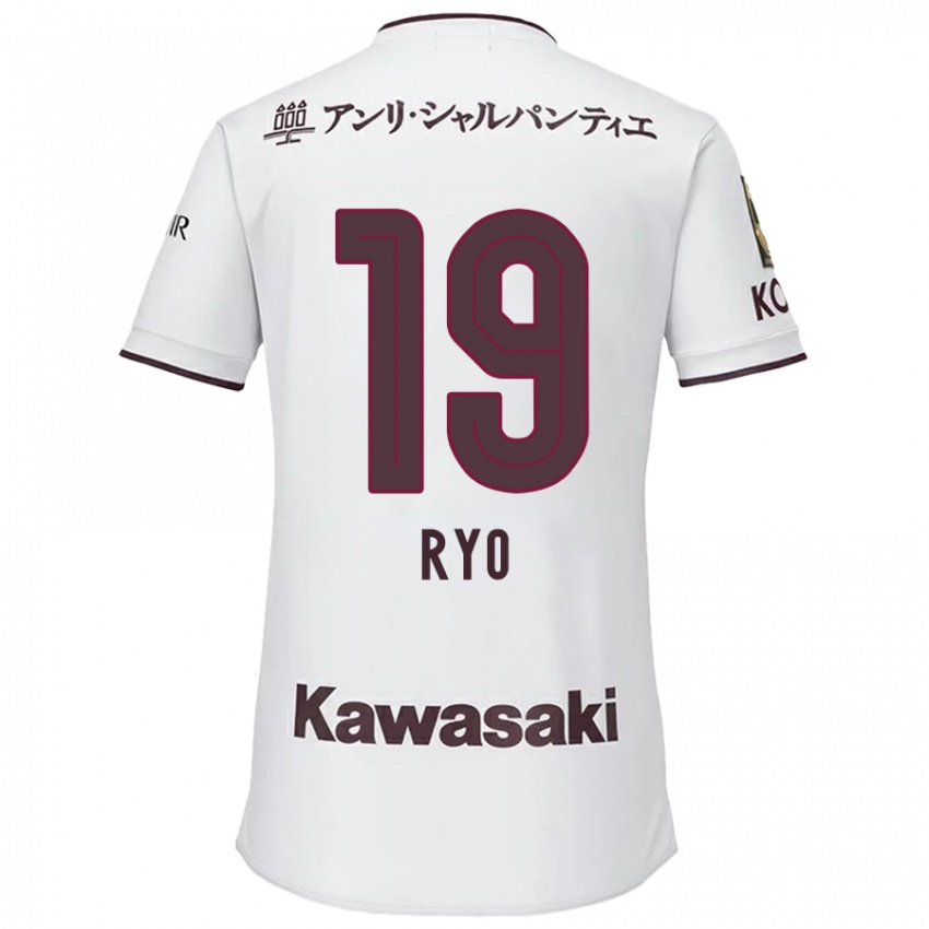 Mænd Ryo Hatsuse #19 Hvid Rød Udebane Spillertrøjer 2024/25 Trøje T-Shirt