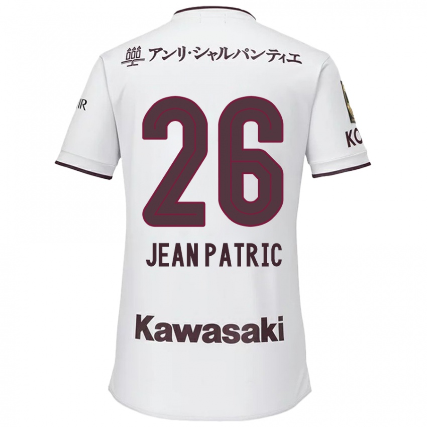 Mænd Jean Patric #26 Hvid Rød Udebane Spillertrøjer 2024/25 Trøje T-Shirt