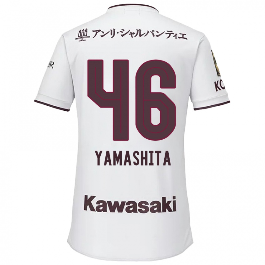 Mænd Hiroto Yamashita #46 Hvid Rød Udebane Spillertrøjer 2024/25 Trøje T-Shirt