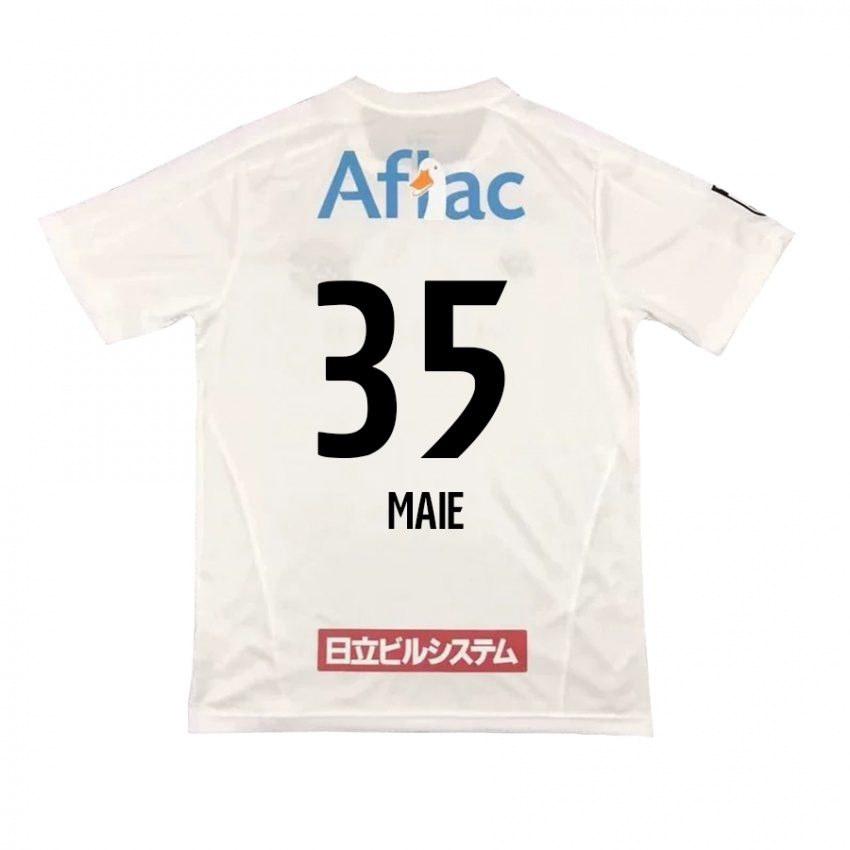 Mænd Hidetaka Maie #35 Hvid Sort Udebane Spillertrøjer 2024/25 Trøje T-Shirt