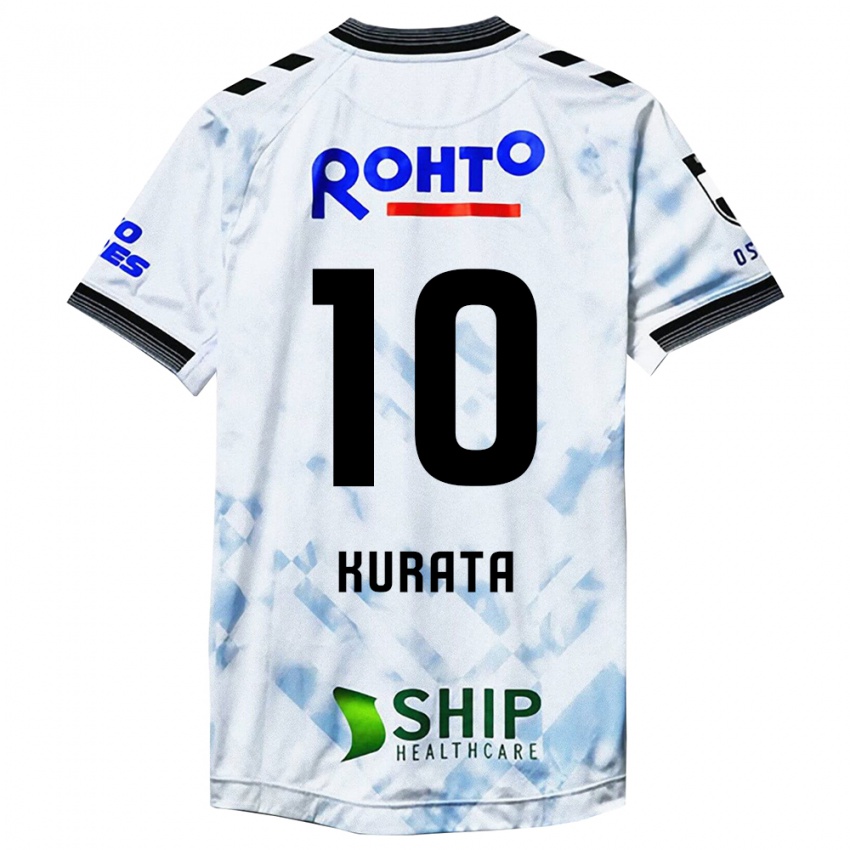 Mænd Shu Kurata #10 Hvid Sort Udebane Spillertrøjer 2024/25 Trøje T-Shirt