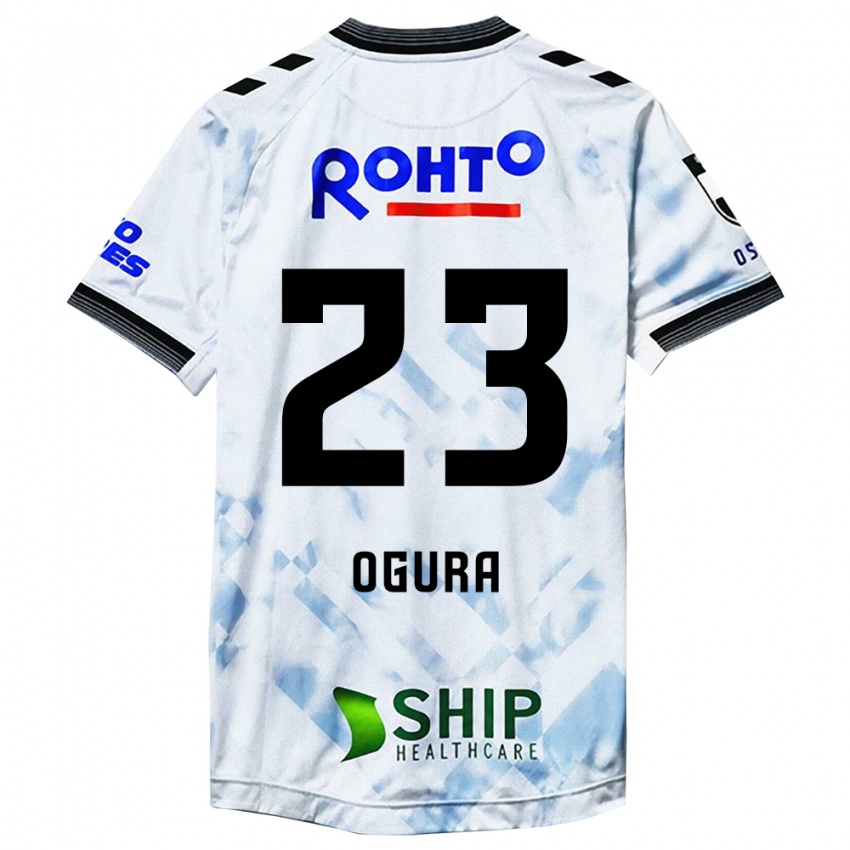 Mænd Shimpei Ogura #23 Hvid Sort Udebane Spillertrøjer 2024/25 Trøje T-Shirt