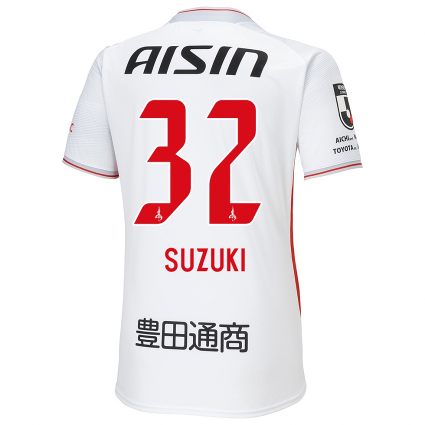 Mænd Haruto Suzuki #32 Hvid Gul Rød Udebane Spillertrøjer 2024/25 Trøje T-Shirt