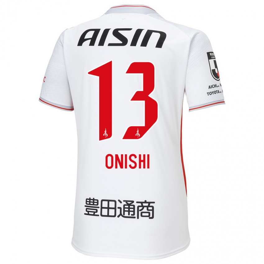 Mænd Ritsu Onishi #13 Hvid Gul Rød Udebane Spillertrøjer 2024/25 Trøje T-Shirt