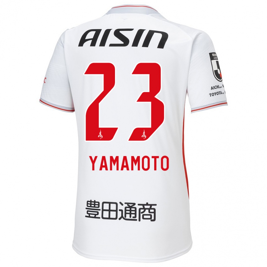 Mænd Haruki Yamamoto #23 Hvid Gul Rød Udebane Spillertrøjer 2024/25 Trøje T-Shirt