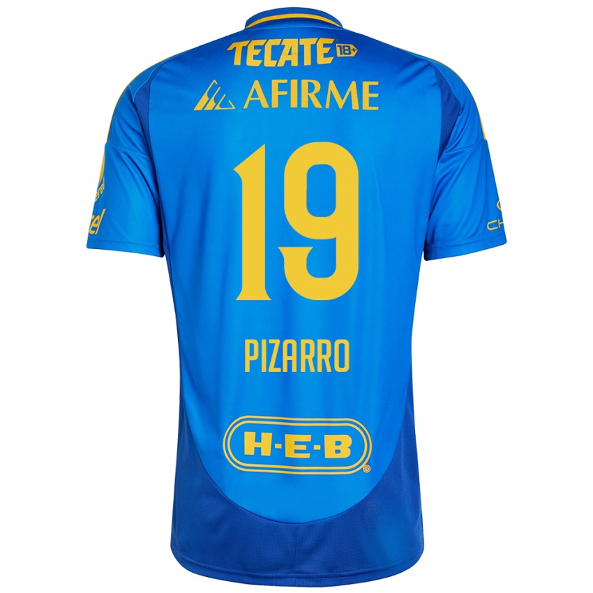 Mænd Guido Pizarro #19 Blå Gul Udebane Spillertrøjer 2024/25 Trøje T-Shirt