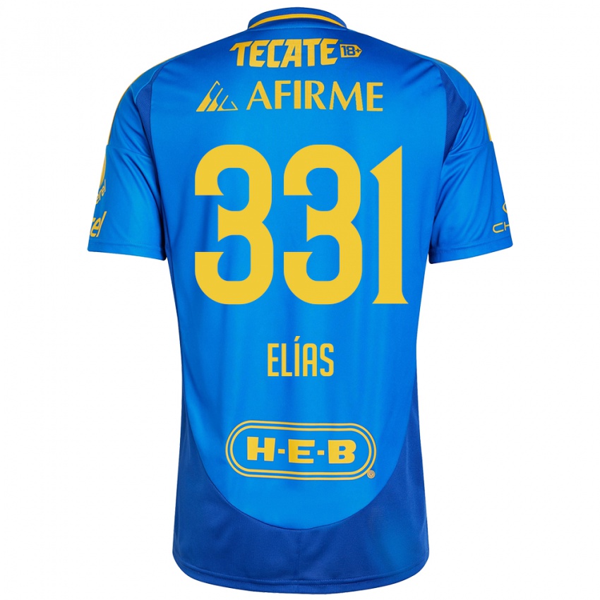 Mænd Bruno Elías #331 Blå Gul Udebane Spillertrøjer 2024/25 Trøje T-Shirt