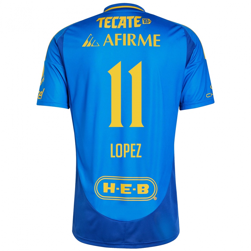 Mænd Nicolas Lopez #11 Blå Gul Udebane Spillertrøjer 2024/25 Trøje T-Shirt