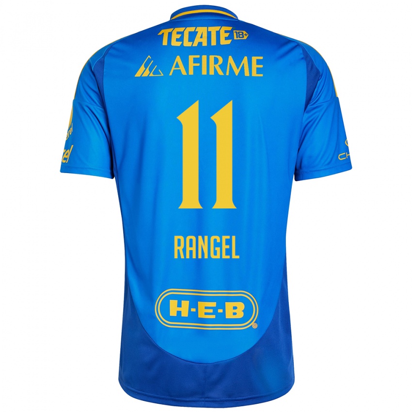 Mænd Nayeli Rangel #11 Blå Gul Udebane Spillertrøjer 2024/25 Trøje T-Shirt