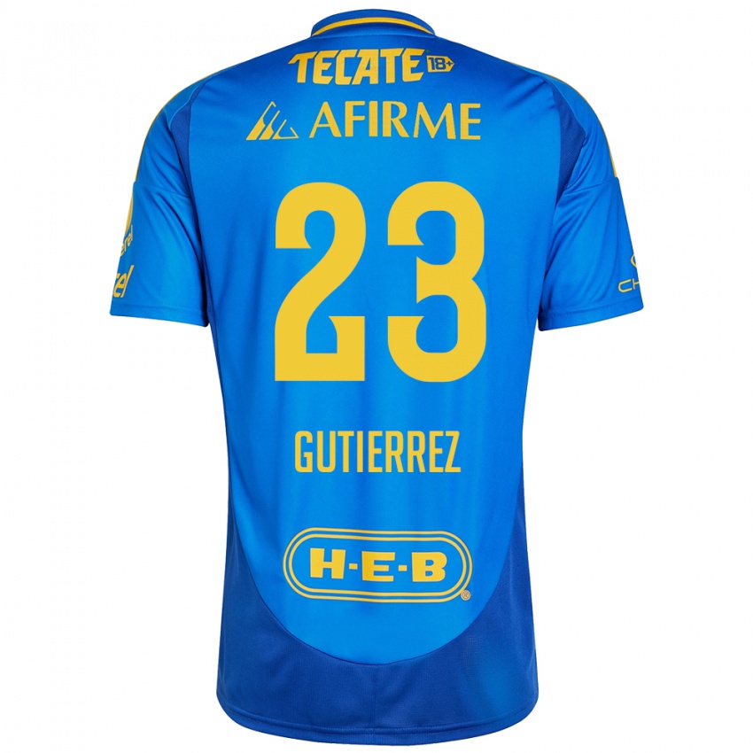 Mænd Jana Gutierrez #23 Blå Gul Udebane Spillertrøjer 2024/25 Trøje T-Shirt