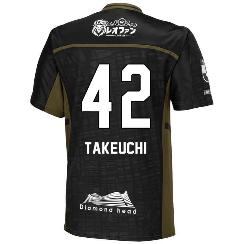 Mænd Ryuma Takeuchi #42 Sort Grøn Udebane Spillertrøjer 2024/25 Trøje T-Shirt