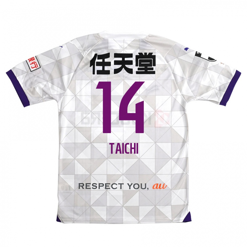 Mænd Taichi Hara #14 Hvid Lilla Udebane Spillertrøjer 2024/25 Trøje T-Shirt