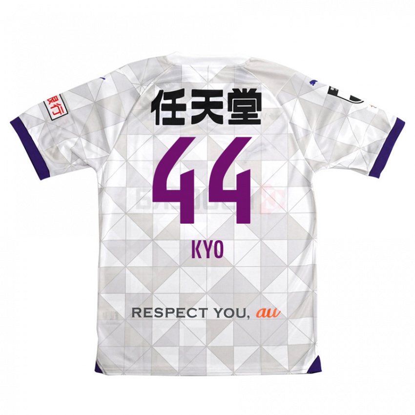 Mænd Kyo Sato #44 Hvid Lilla Udebane Spillertrøjer 2024/25 Trøje T-Shirt