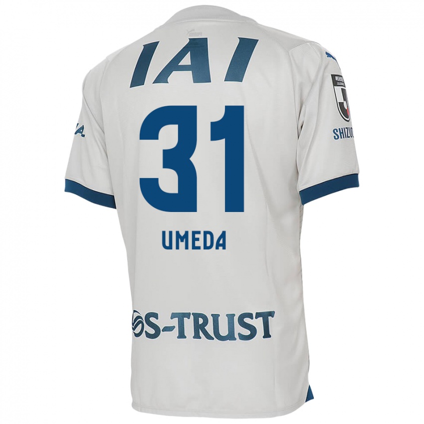 Mænd Togo Umeda #31 Hvid Blå Udebane Spillertrøjer 2024/25 Trøje T-Shirt