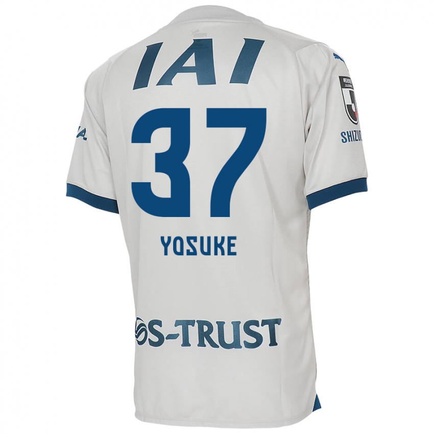 Mænd Yosuke Morishige #37 Hvid Blå Udebane Spillertrøjer 2024/25 Trøje T-Shirt