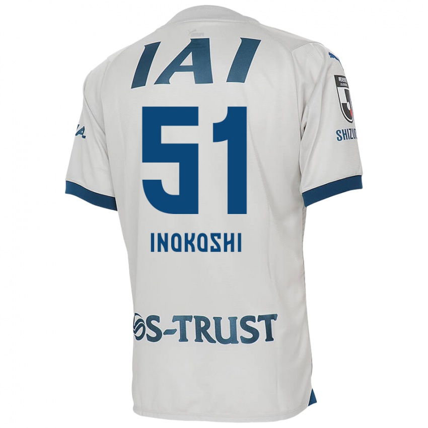 Mænd Yui Inokoshi #51 Hvid Blå Udebane Spillertrøjer 2024/25 Trøje T-Shirt