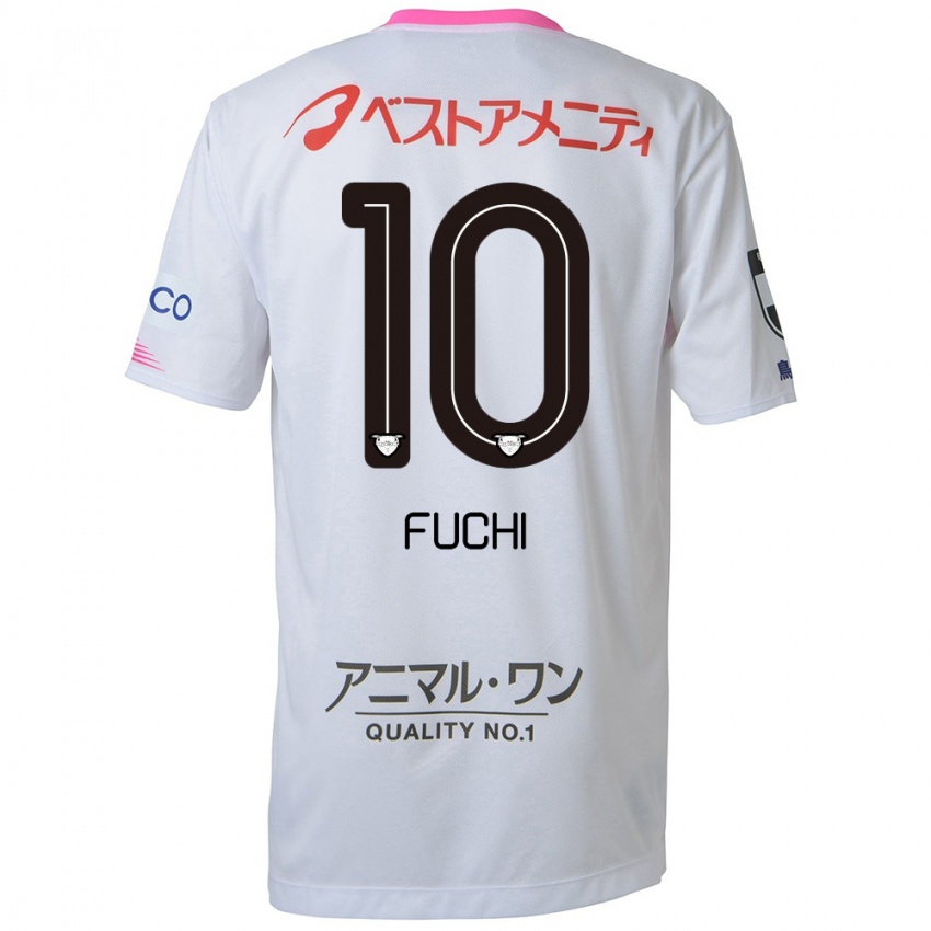 Mænd Fuchi Honda #10 Hvid Blå Lyserød Udebane Spillertrøjer 2024/25 Trøje T-Shirt