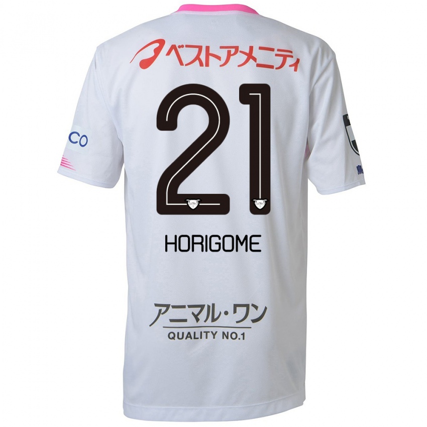 Mænd Yuki Horigome #21 Hvid Blå Lyserød Udebane Spillertrøjer 2024/25 Trøje T-Shirt