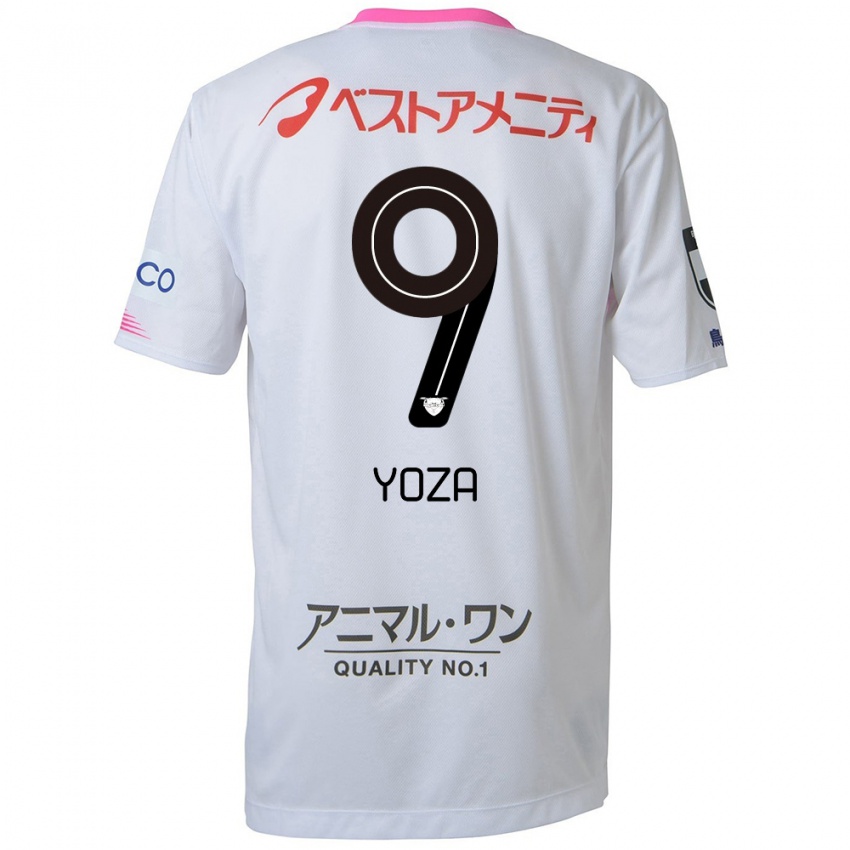 Mænd Tomomichi Yoza #9 Hvid Blå Lyserød Udebane Spillertrøjer 2024/25 Trøje T-Shirt