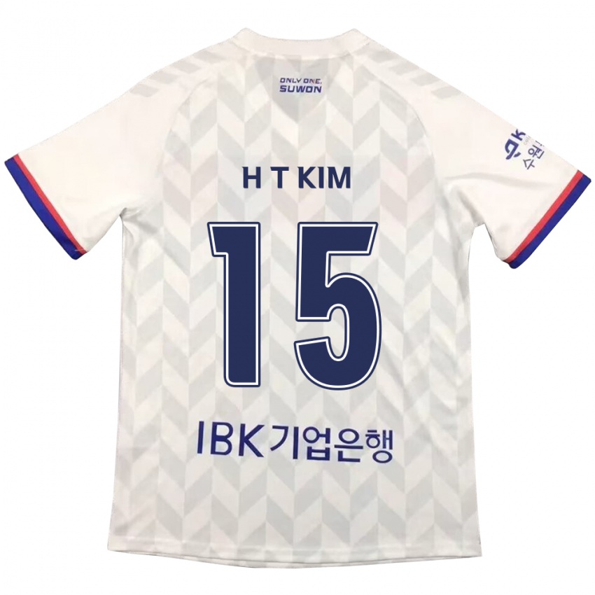 Mænd Tae-Han Kim #15 Hvid Blå Udebane Spillertrøjer 2024/25 Trøje T-Shirt