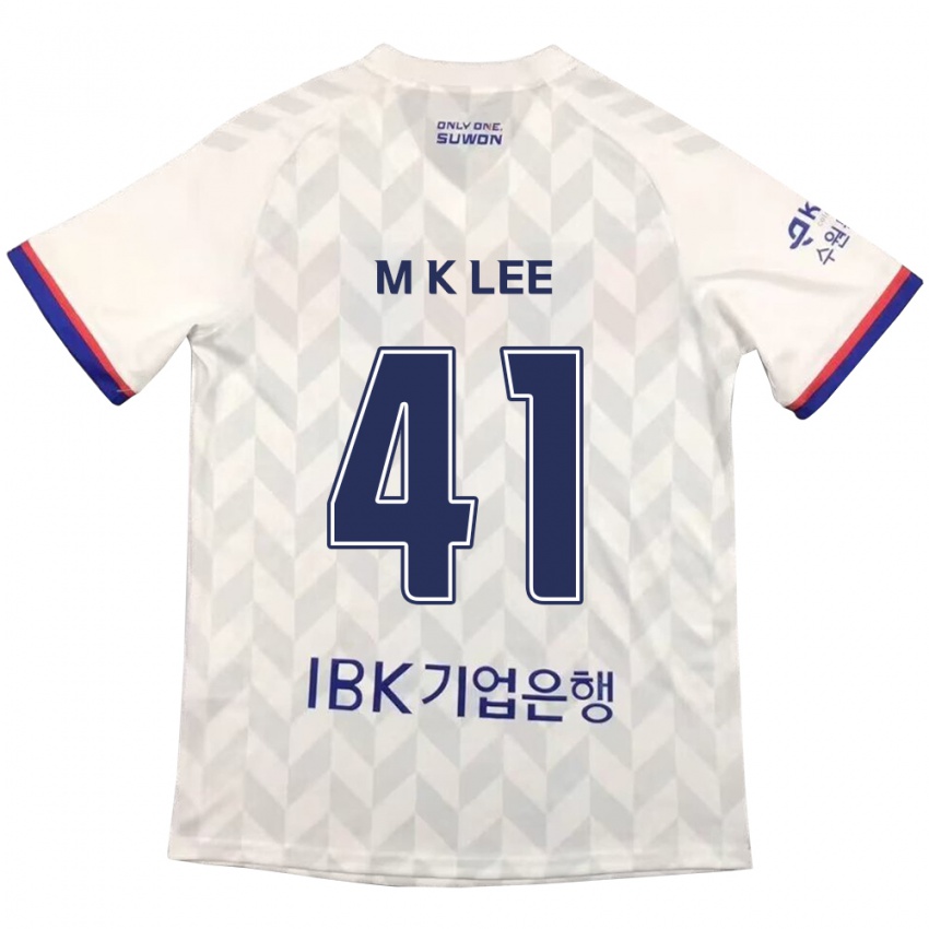 Mænd Kyung-Min Lee #41 Hvid Blå Udebane Spillertrøjer 2024/25 Trøje T-Shirt