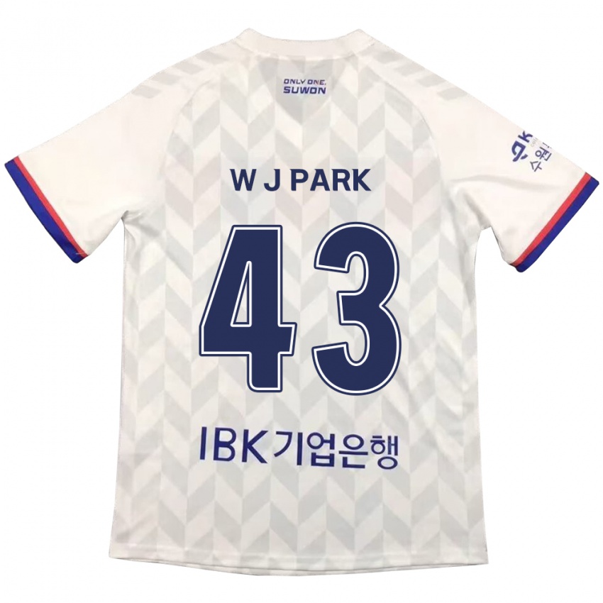 Mænd Jin-Woo Park #43 Hvid Blå Udebane Spillertrøjer 2024/25 Trøje T-Shirt