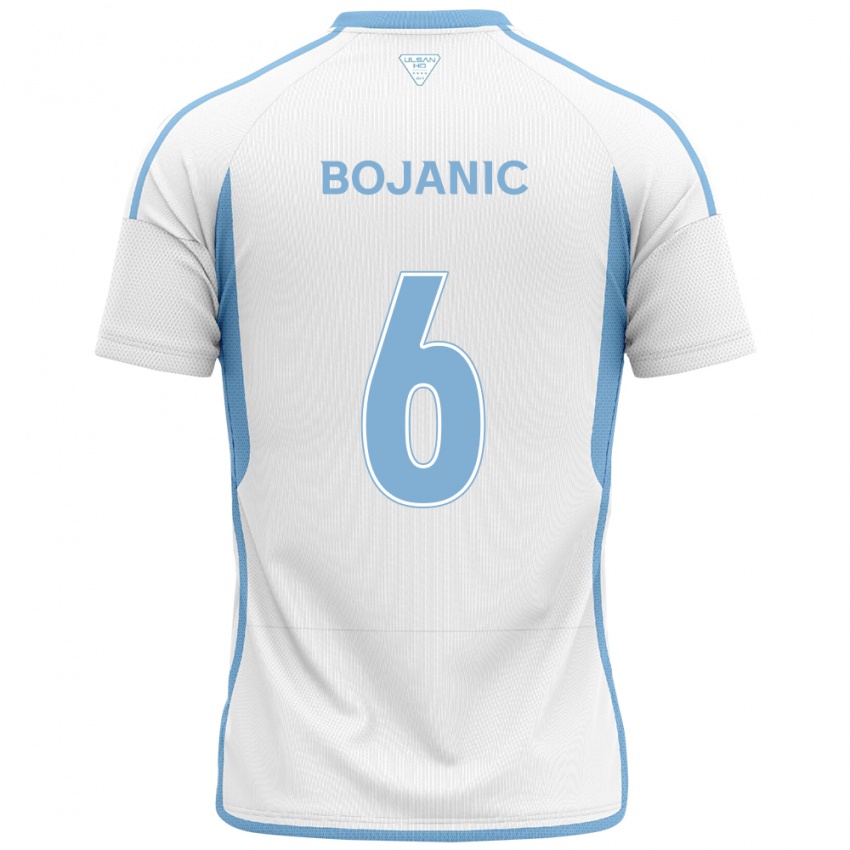 Mænd Darijan Bojanic #6 Hvid Blå Udebane Spillertrøjer 2024/25 Trøje T-Shirt