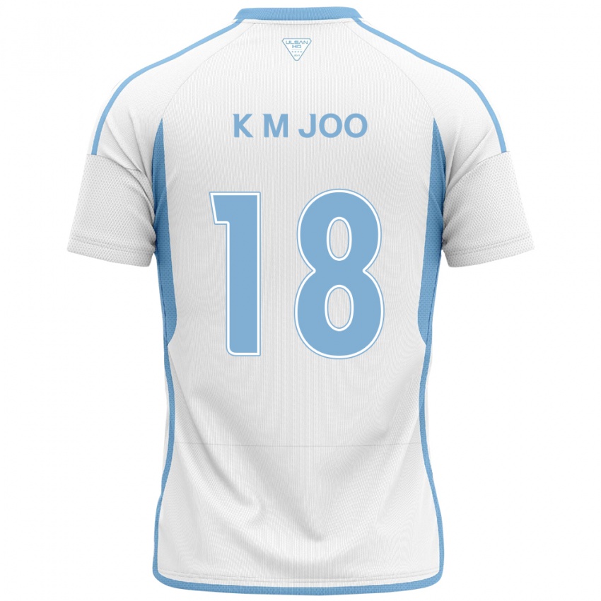 Mænd Min-Kyu Joo #18 Hvid Blå Udebane Spillertrøjer 2024/25 Trøje T-Shirt