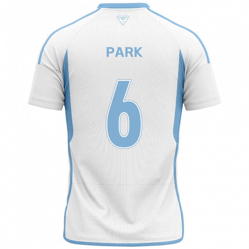 Mænd Jun Park #6 Hvid Blå Udebane Spillertrøjer 2024/25 Trøje T-Shirt