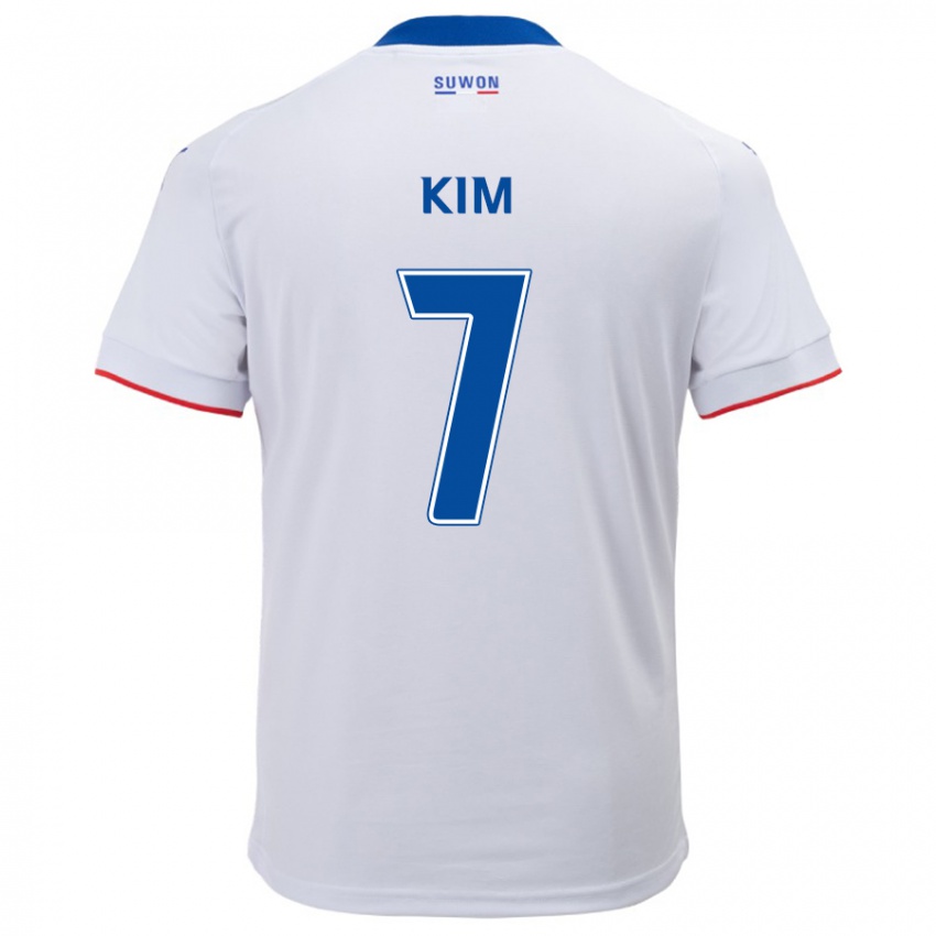 Mænd Hyun Kim #7 Hvid Blå Udebane Spillertrøjer 2024/25 Trøje T-Shirt